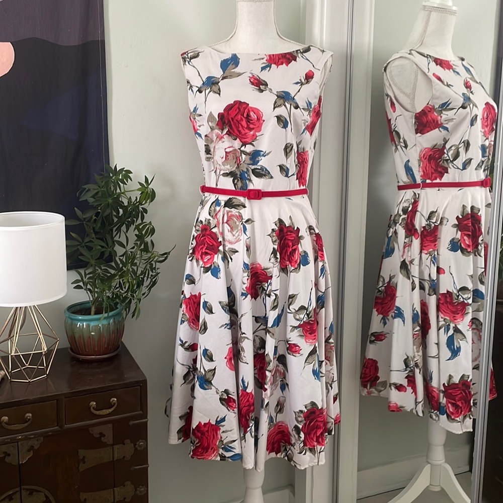 Queen of Holloway A-Line Rose Dress, Size XL